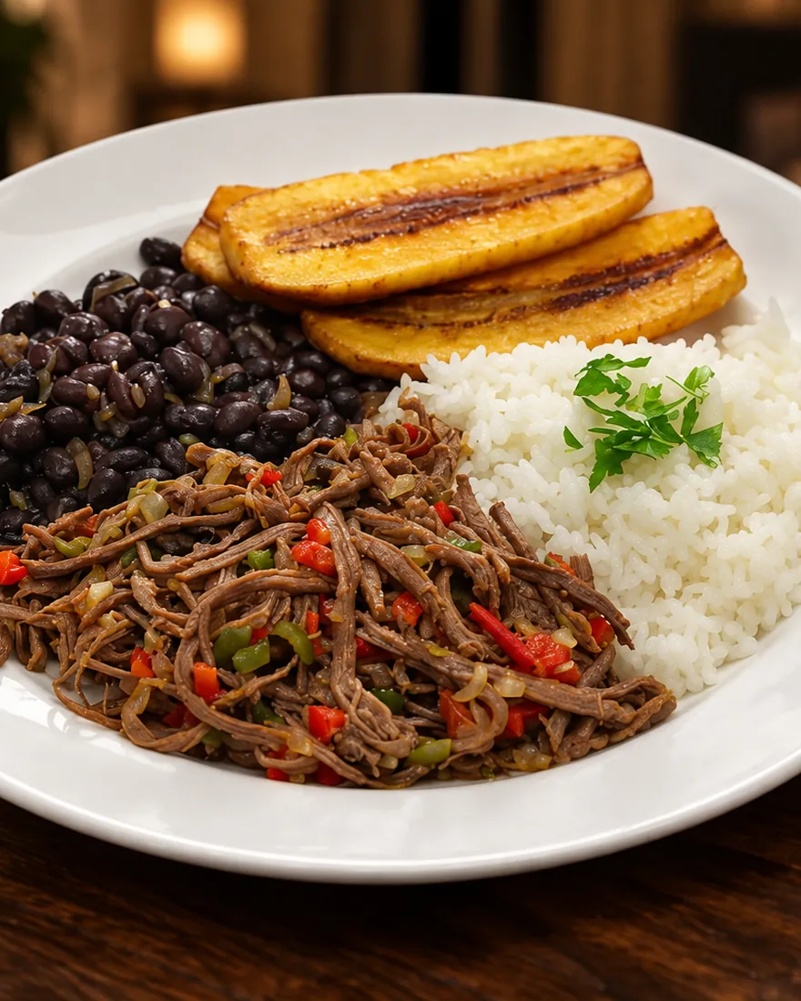 Pabellón — Shredded beef, black beans, rice & sweet plantain