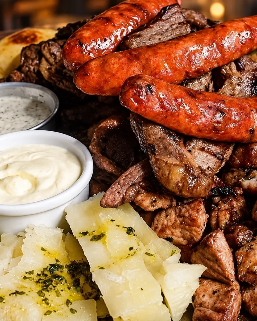 Parrilla — Mixed grill with spit-roasted beef