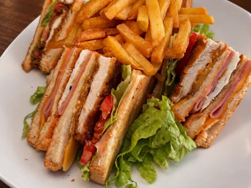 Clubhouse — Club sandwich with fries