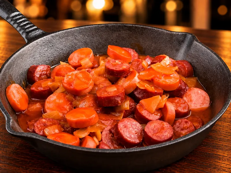Salchichas en salsa — Sausages in sauce