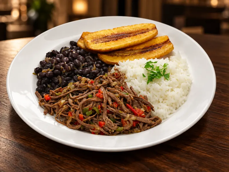 Pabellón — Shredded beef, black beans, rice & sweet plantain