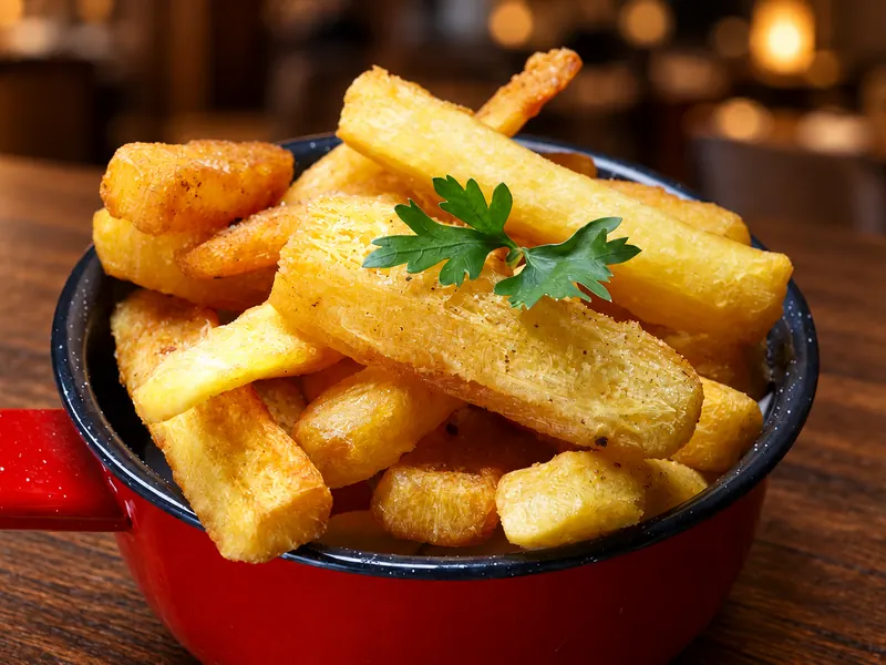 Yuca frita o asada — Fried or grilled cassava